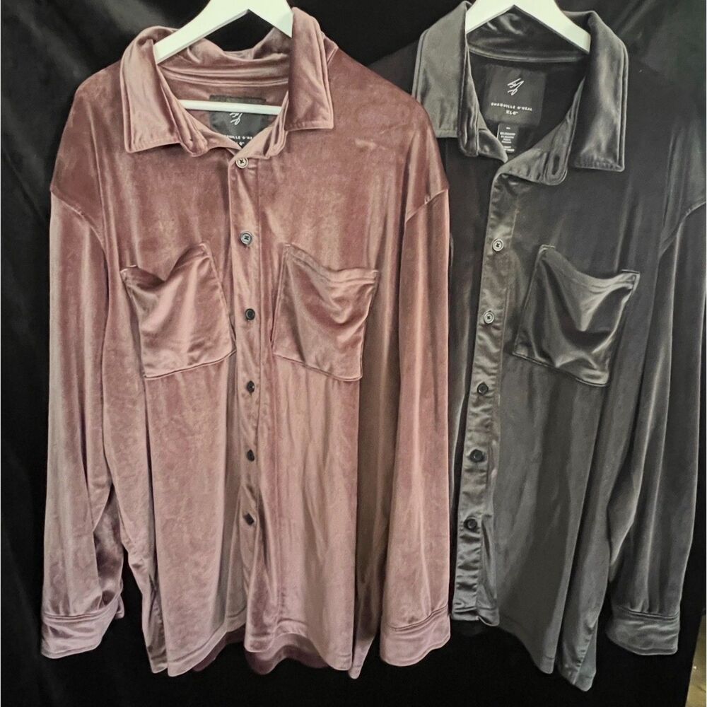 2 Men's Shaquille O'Neal XLG Collection Velvet Soft Big & Tall Soft Shirts 2XL